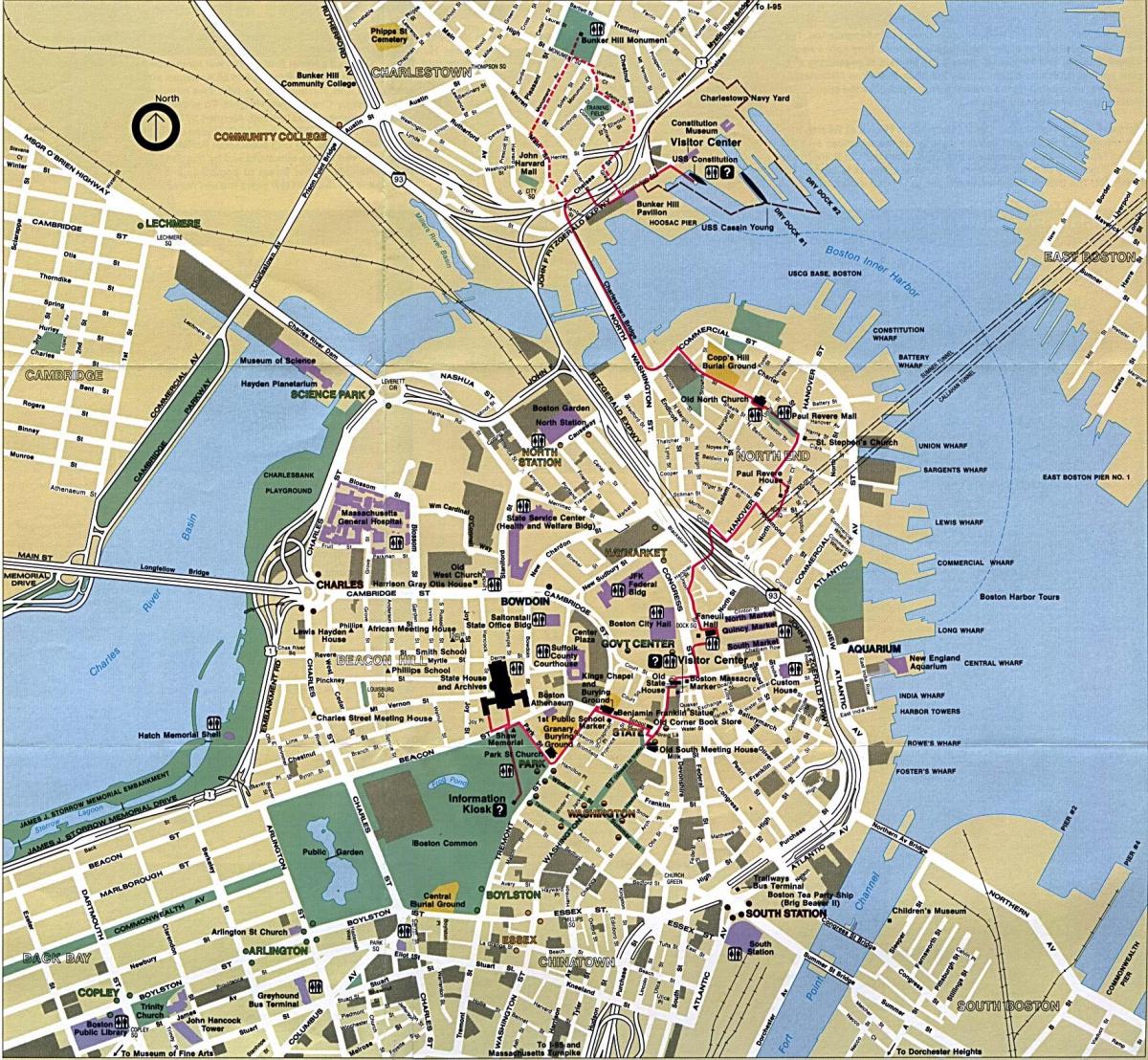Бостон мапа града