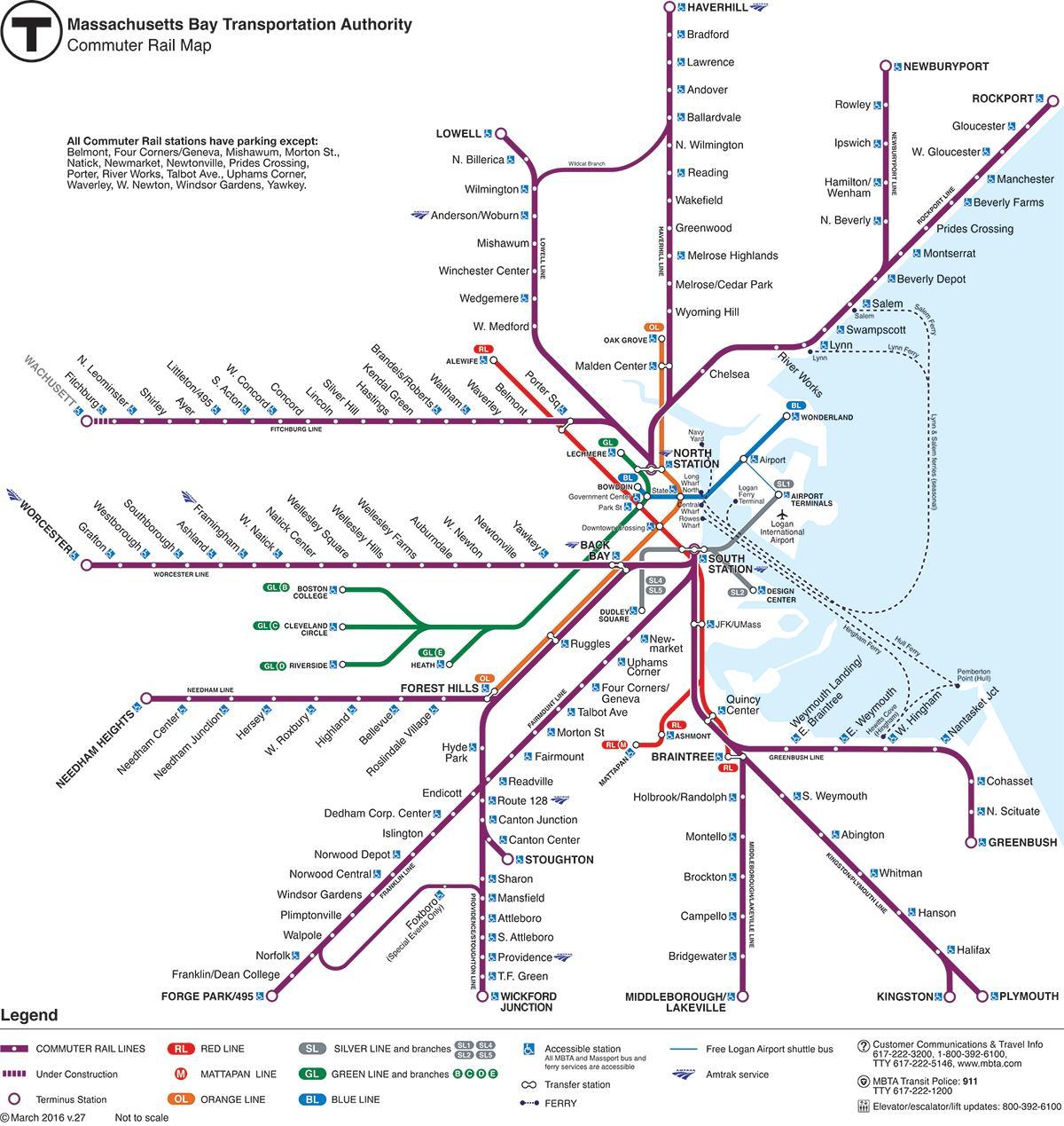 Бостон железничка станица мапи