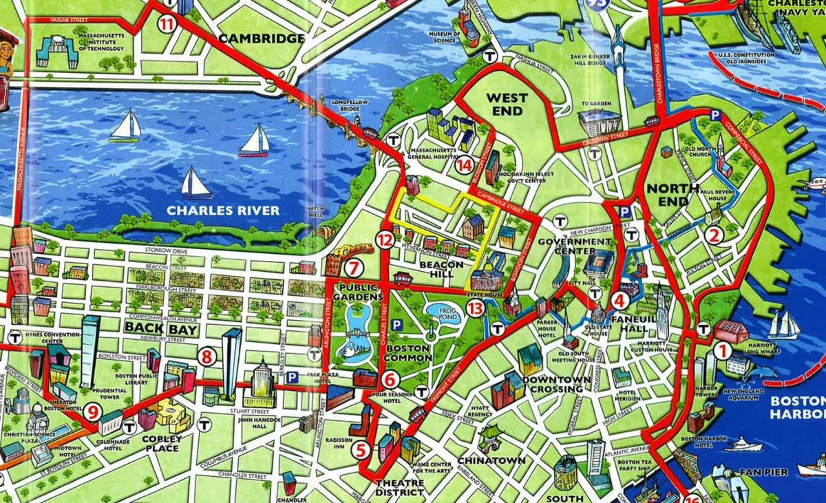 туристичка карта Бостон