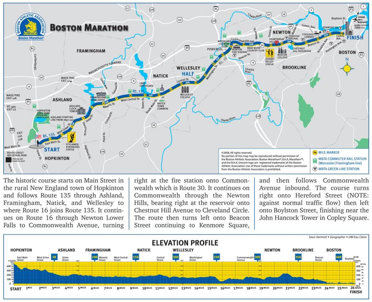 Бостонский маратон рељефа