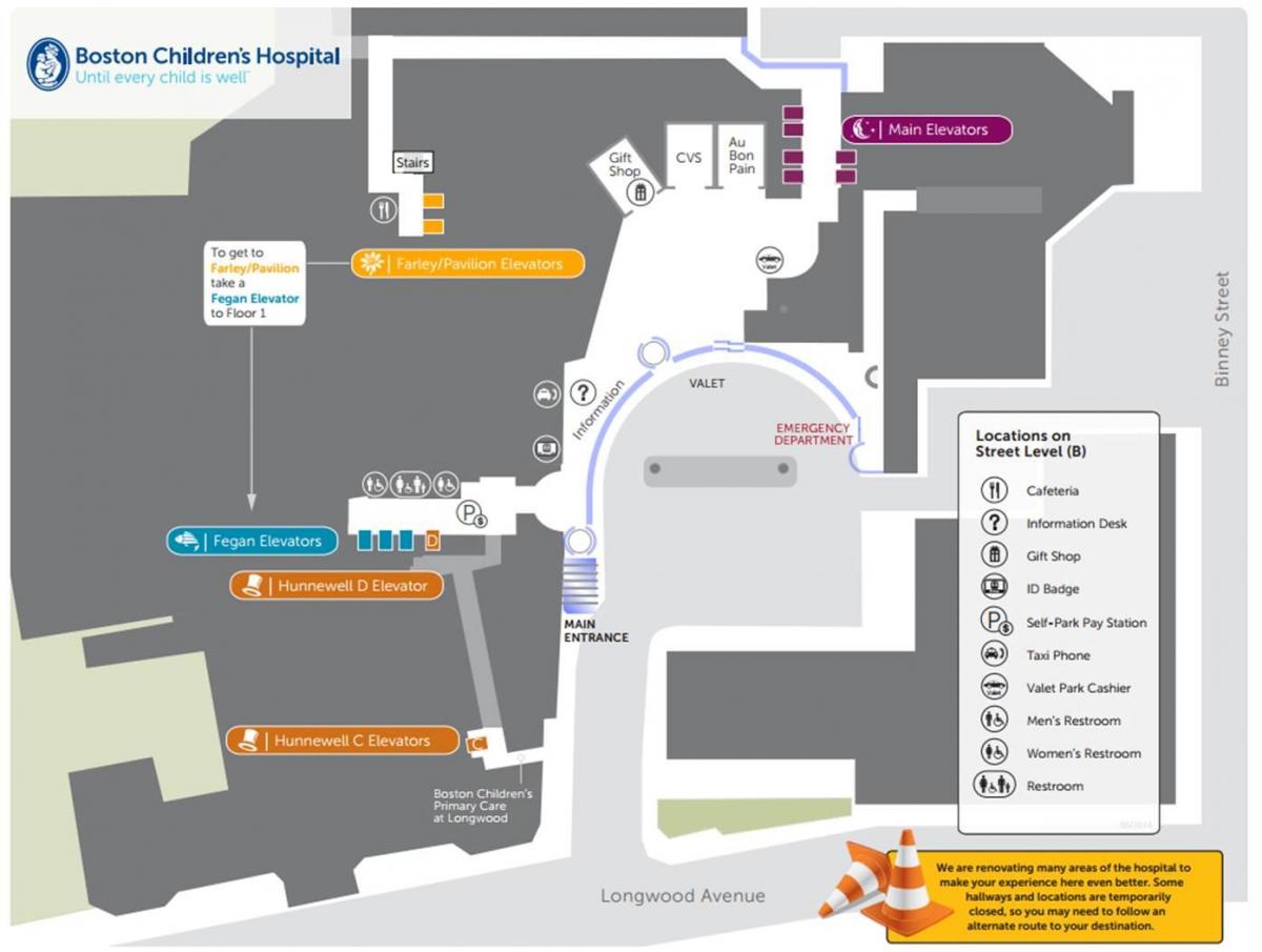 Дечја болница Бостона мапи