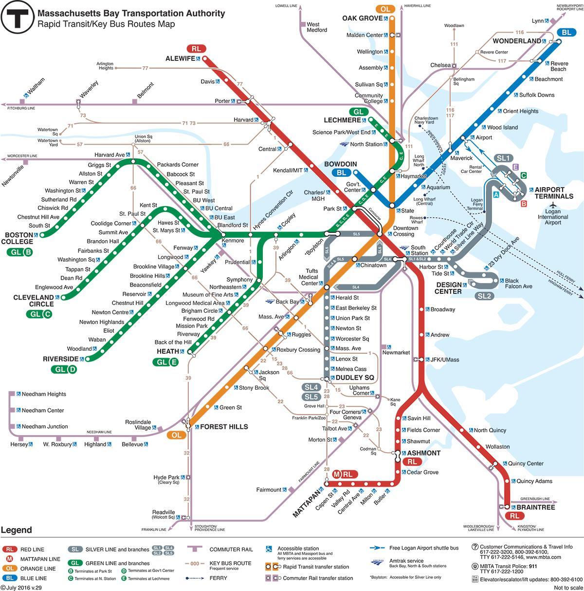 зелена линија на мапи Бостона