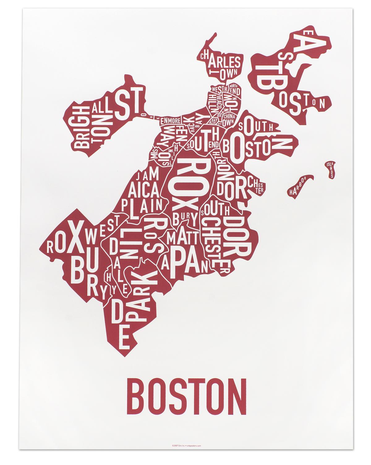 град Бостон мапи