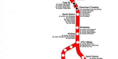 Црвена линија Бостона мапи