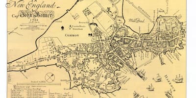 Стара карта Бостон